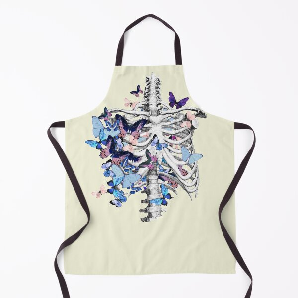 Item preview, rib cage and blue butterflies, ribcage, human skeleton art designed and sold by Collagedream.