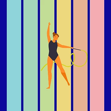Artwork thumbnail, Gymnastics Floor Routine Using A Ribbon by TeesbyGinyard