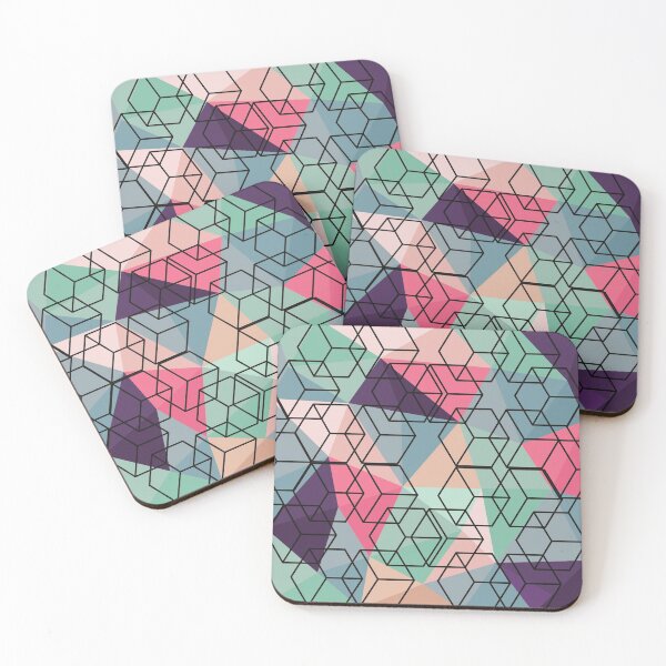Item preview, Cubes, Geometrical Patchwork Pattern designed and sold by danaJG.