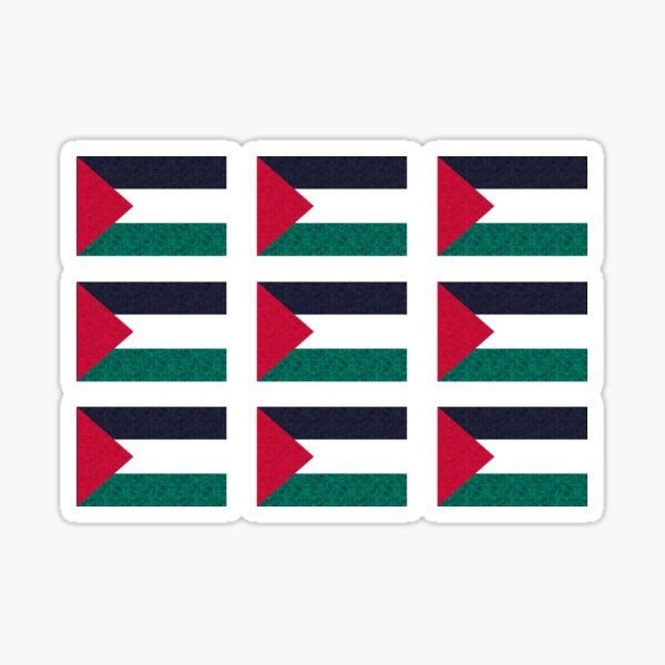 Vista previa del artículo con la obra «Paquete de pegatinas de la bandera palestina», diseñado y vendido por Mo5tar.