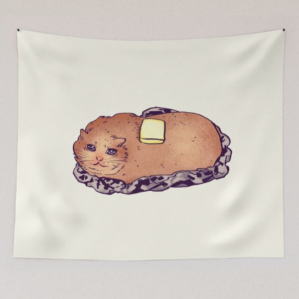 Item preview, I draw sad baked butter potato cat meme designed and sold by RansRoom.