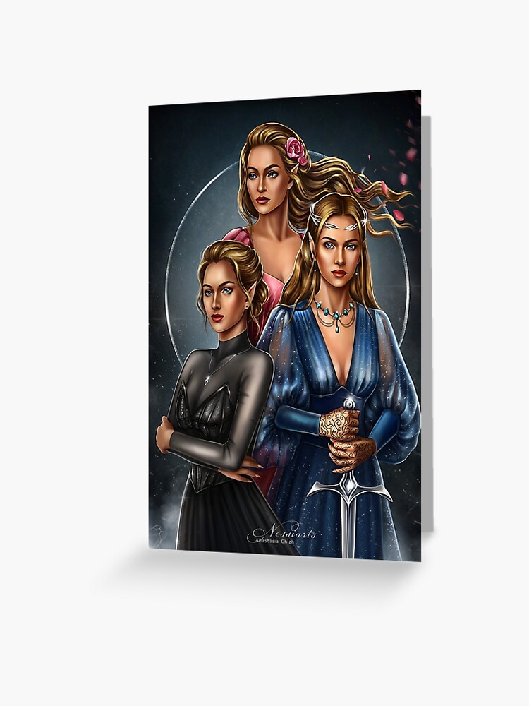 Carte de vœux for Sale avec l'œuvre « soeurs acotar » de l'artiste  witchlingsart