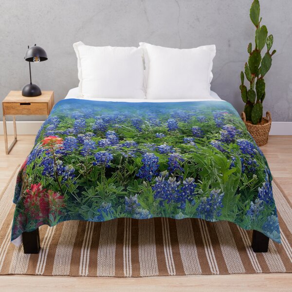 Pretty BlueBonnets Throw Blanket