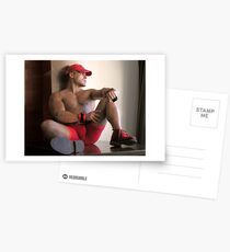 In rot Postkarten