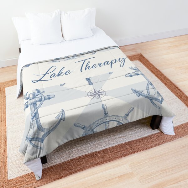 Lake House - lake therapy - Lake House - blue lake house - vintage - nautical Comforter
