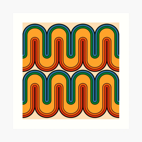 アート・デザイン・音楽 70s Decorative Art 70s Retro Vintage Style Geometric Abstract 522