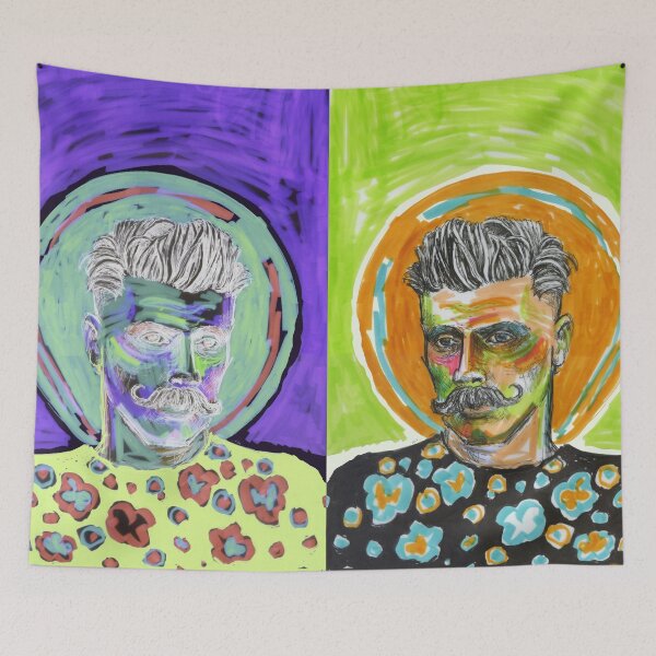 Item preview, Florals and Moustaches designed and sold by FanitsaArt.