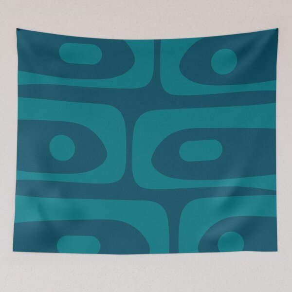 Item preview, Mid Century Modern Piquet Abstract Pattern Blue Teal designed and sold by kierkegaard.