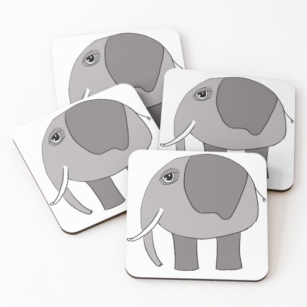 Item preview, an angry grey elephant with a white tusk designed and sold by Kotoapparat.