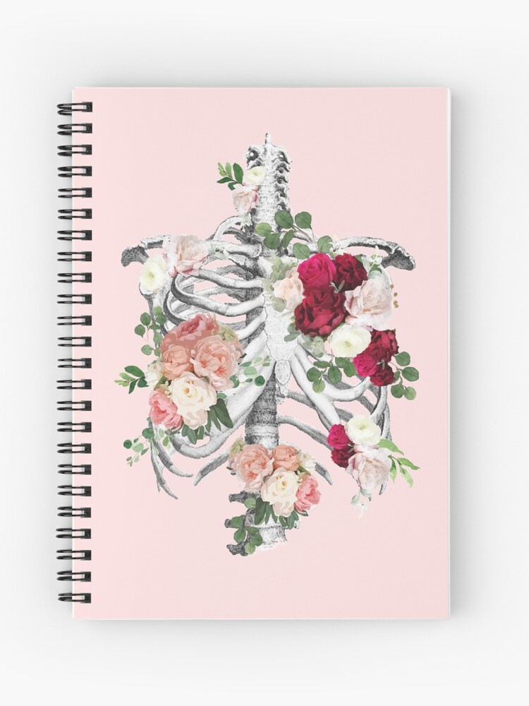 Thumbnail 1 von 3, Notizbuch, Anatomie, Brustkorb, Brustkorb, Rosen blühen Frühling designt und verkauft von Collagedream.