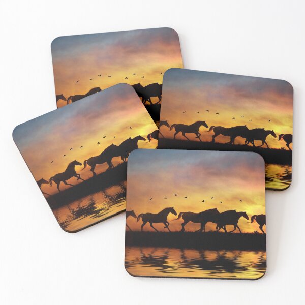 Item preview, Wild Horses in Sunset and Water designed and sold by Stephanie Laird.