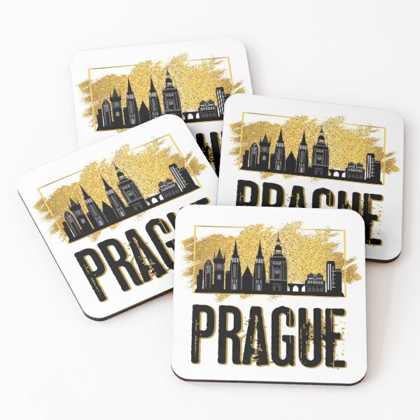 Item preview, Prague Prague Czech Republic Czech Skyline City Gold designed and sold by BullDesignsShop.