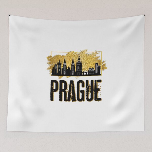 Item preview, Prague Prague Czech Republic Czech Skyline City Gold designed and sold by BullDesignsShop.