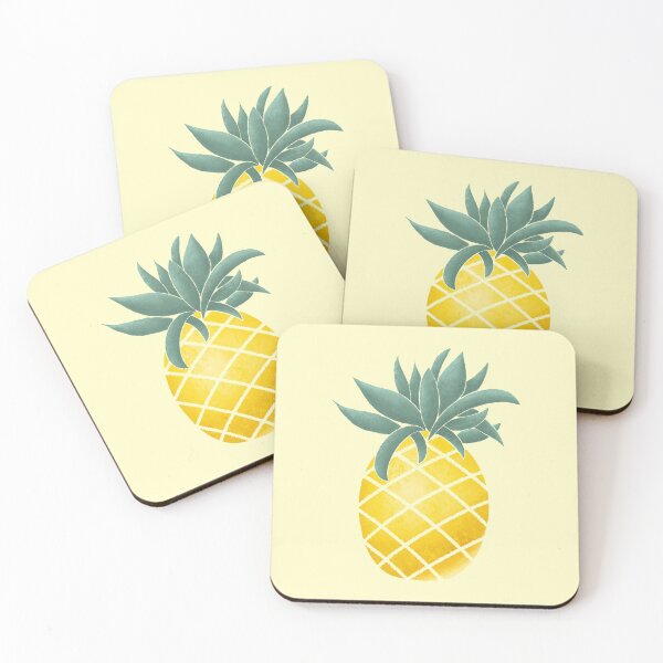Item preview, Pineapple tropical exotic summer fruit | colorful yellow green illustration art designed and sold by Rinse van Ham.