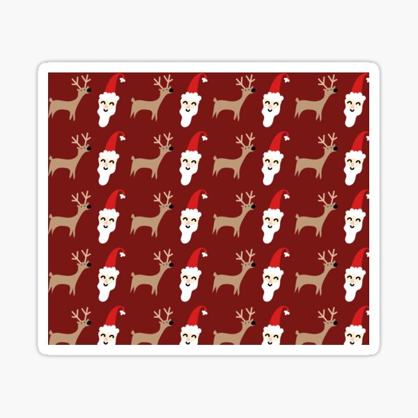 Reindeer Santa Pattern Sticker