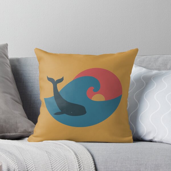 Item preview, Minimal sea landscape with wave, sunset and whale designed and sold by CiniArt.