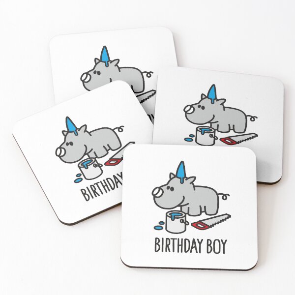 Item preview, Birthday boy Rhino party hat happy birthday designed and sold by LaundryFactory.