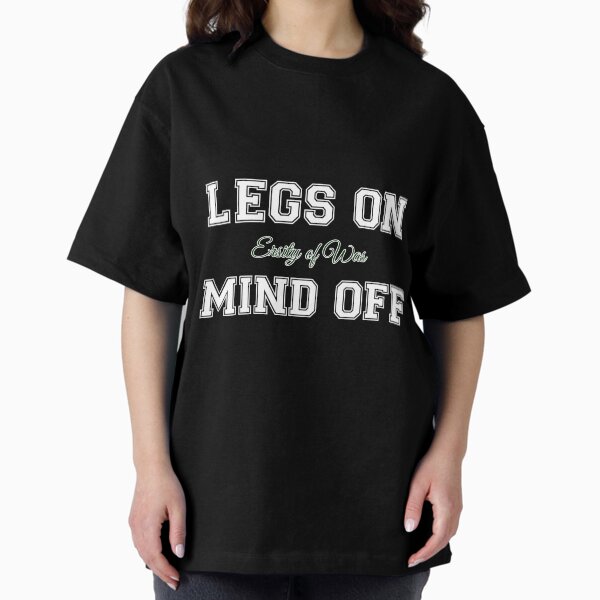 LEGS ON - MIND OFF! White and Green Design Oversized T-Shirt