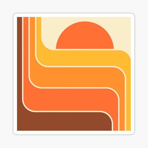 Retro Geometric Sun Design 656 Sticker