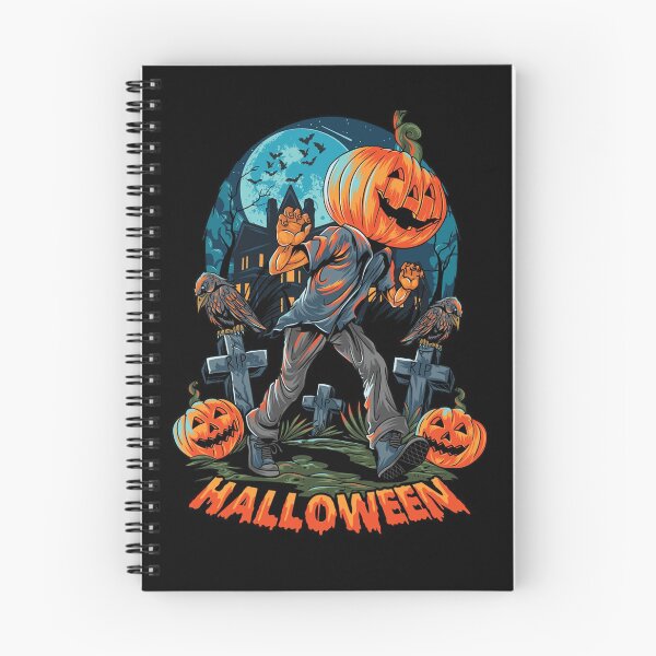Item preview, pumpkin-headed human walks on a lonely and dark street near a haunted empty house. editable layers vector designed and sold by teemix.