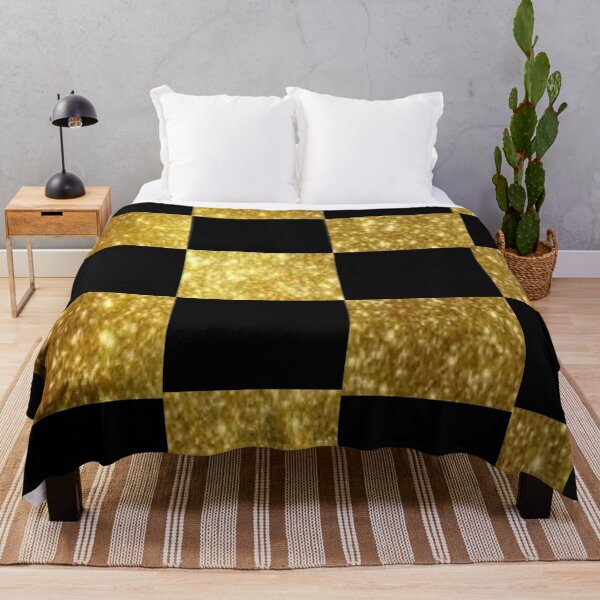 Item preview, black and sparkly gold checks designed and sold by nigejohn.