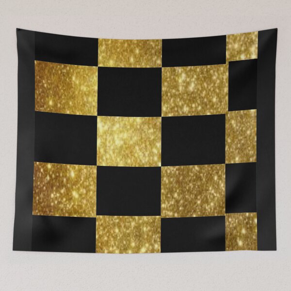 Item preview, black and sparkly gold checks designed and sold by nigejohn.