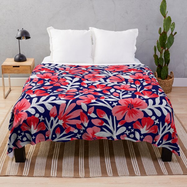 Item preview, Blossom Pattern – Coral & Navy designed and sold by Cat Coquillette.