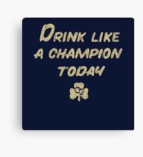 Drink Like a Champion - South Bend Style Dark Blue Canvas Print