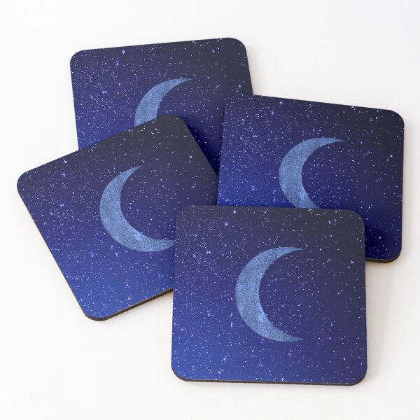 Item preview, Gradient Dark Blue Outer Space w/Stars and Crescent Moon designed and sold by ShaunSandhu.