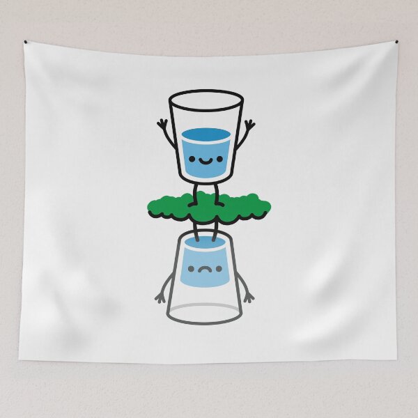 Item preview, The glass is half full / half empty funny optimist designed and sold by LaundryFactory.