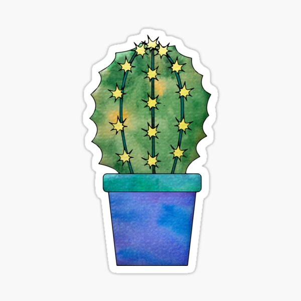 Cactus Watercolor Attractive Succulent Art Sticker