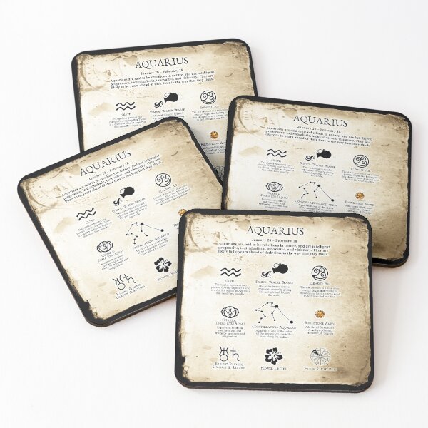 Item preview, Aquarius Zodiac Chart - Vintage 14 designed and sold by serenaking.