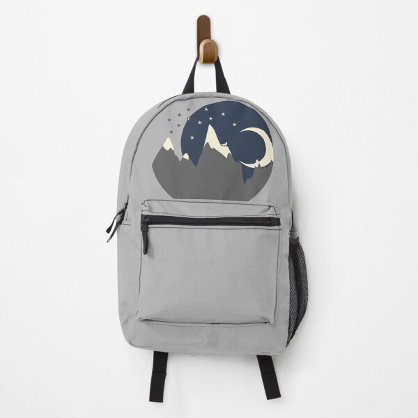 Item preview, Minimal mountains landscape with a howling wolf, the moon and stars designed and sold by CiniArt.