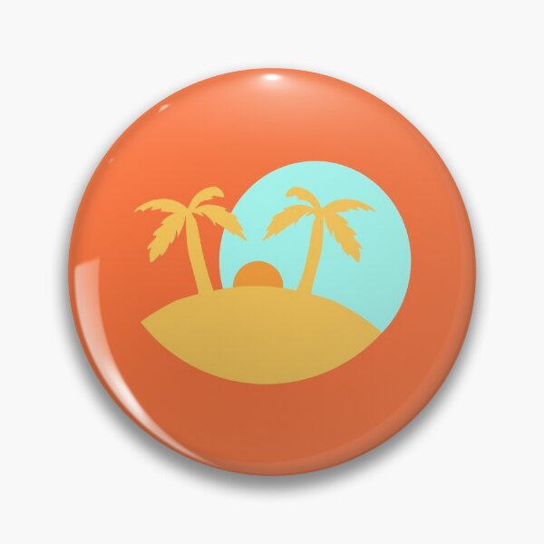 Item preview, Minimal landscape with two palm trees, sandy beach and sunset on blue sky designed and sold by CiniArt.