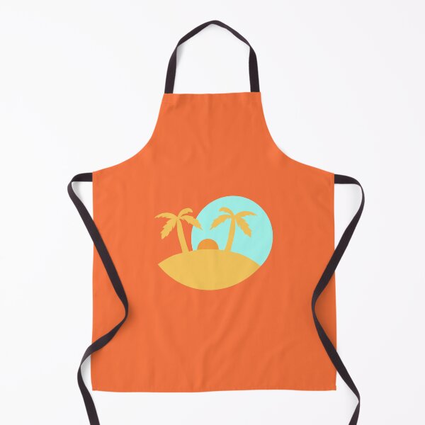 Item preview, Minimal landscape with two palm trees, sandy beach and sunset on blue sky designed and sold by CiniArt.