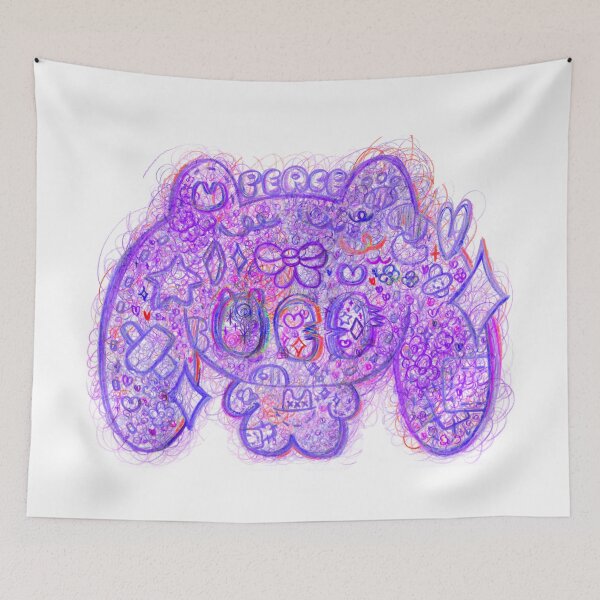 Item preview, curlybeary 4, purple, decora kei pop art, Japanese abstract expressionism designed and sold by Ben Ryuki Miyagi Architect.