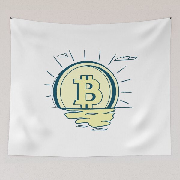 Item preview, Retro Bitcoin Sunset designed and sold by Hoiho Adventure Shirts.