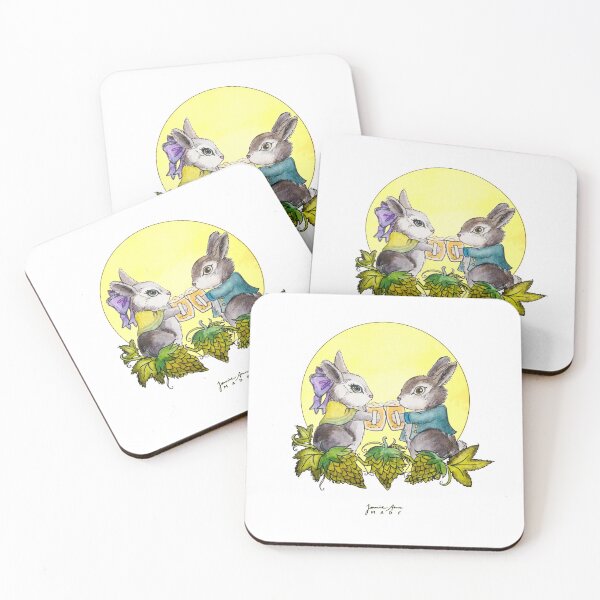 Item preview, Bunnies, beers, hops — “So Hoppy Together” designed and sold by Jamie Ann Made.