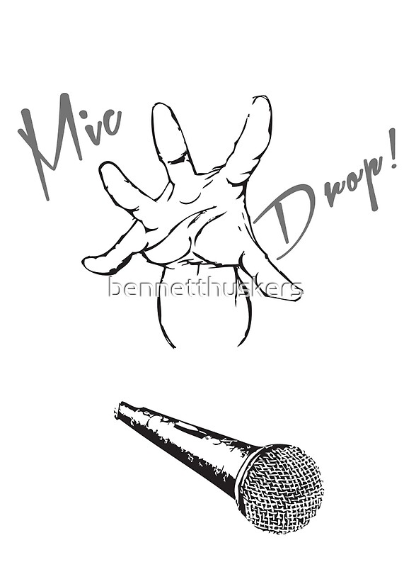 Mic Drop Drawing: Metal Prints | Redbubble