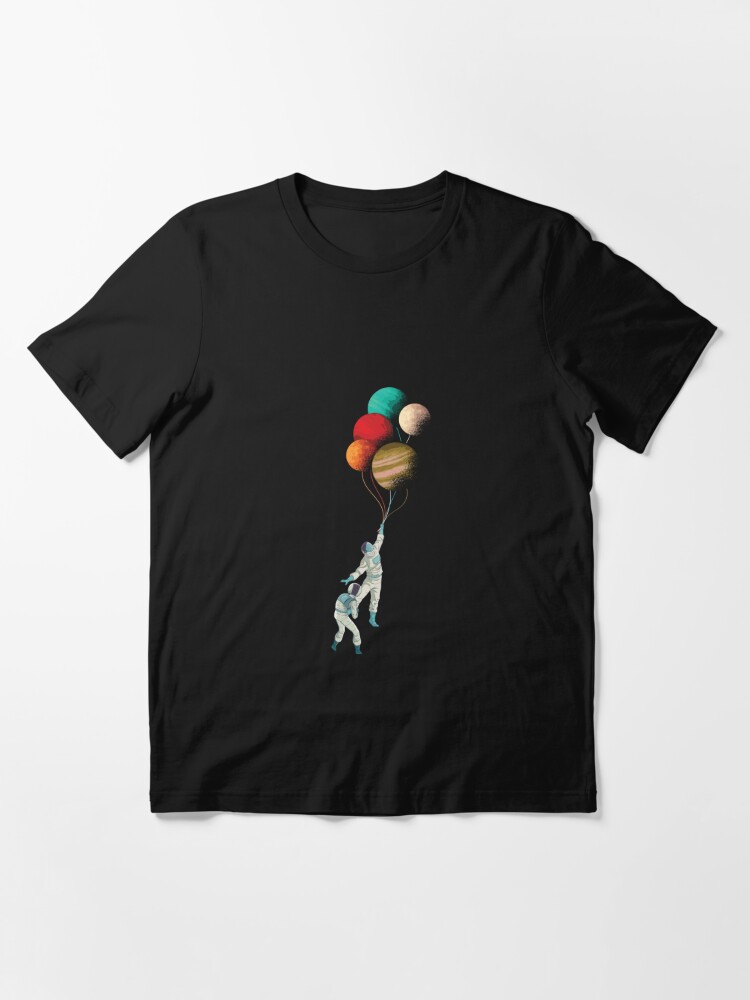 Astronauts Flying Away With Planet Balloons | Essential T-Shirt