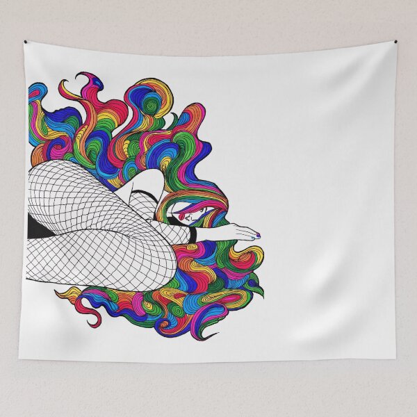 Item preview, Rainbow Rapunzel in fishnet stockings designed and sold by CharmingIce.