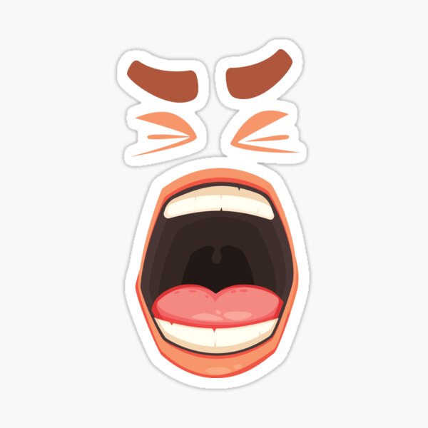 Screaming Face Stickers Redbubble - roblox scream face