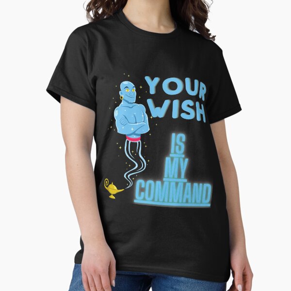 Vista previa del artículo con la obra «Tu deseo es mi orden mensaje del genio de "El Secreto", lenguaje del Universo», diseñado y vendido por SANDELmerch.
