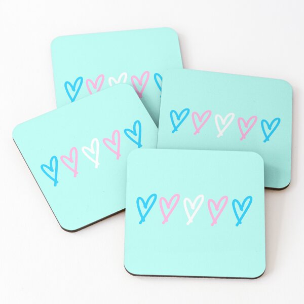 Item preview, trans flag hearts  designed and sold by LannisterOnMars.