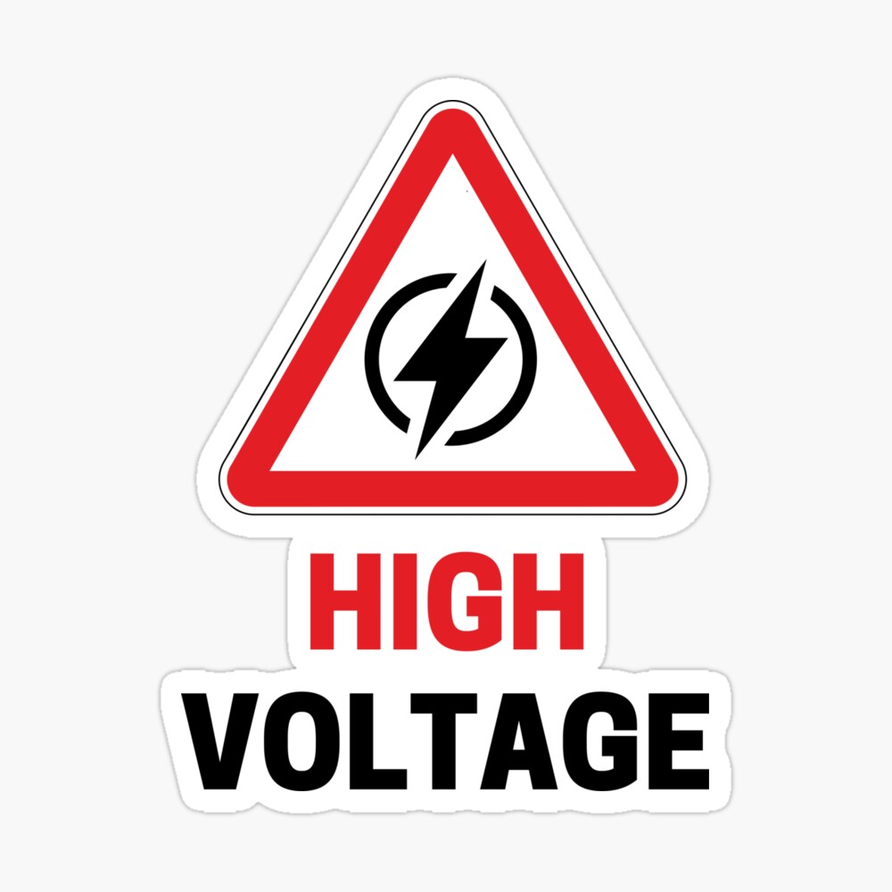 Electrical voltage life threatening Attention No entry No passage sign