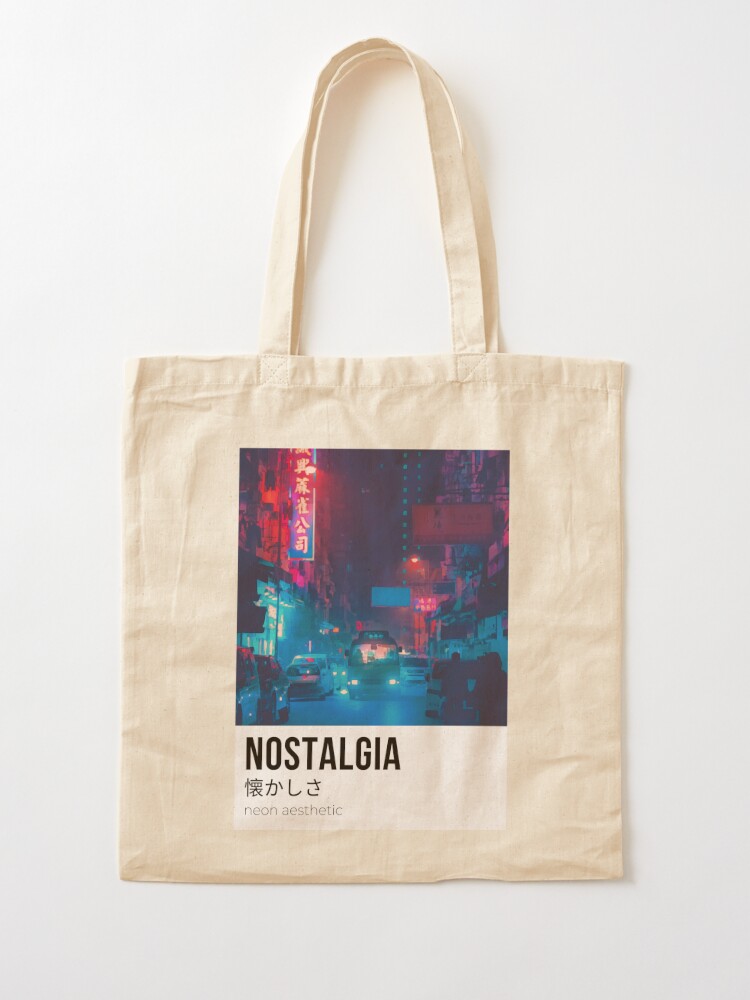 Nostalgia Neon City Lights Lofi Red Blue Aesthetic Tote Bag For Sale By Vershiro Redbubble