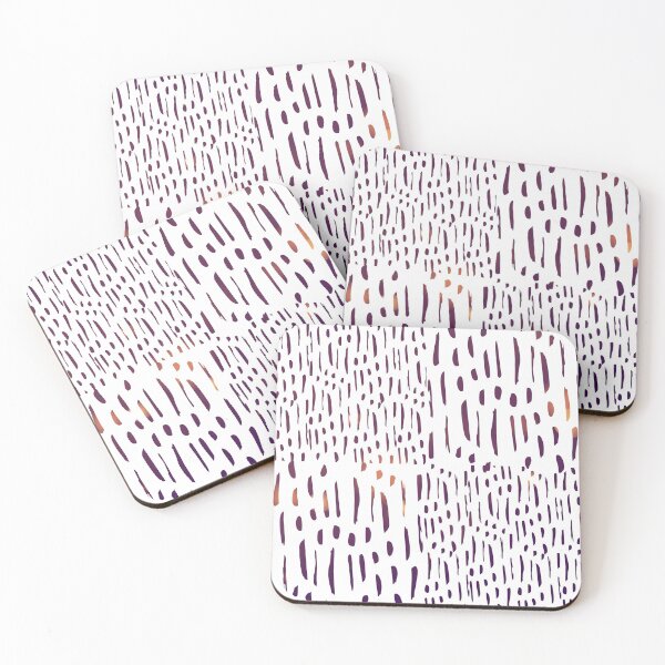 Item preview, Vertical Brush Strokes Chekered Pattern- Gold And Purple Lines designed and sold by Designs By YL.