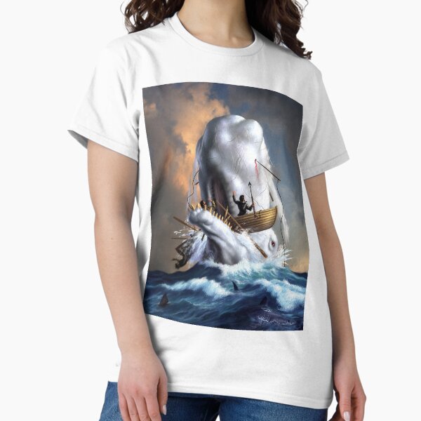 Women's T-Shirts [Out of Print] Herman Melville / Moby-Dick Tee [Gilded] (Cool Blue) (Womens) Moby-Dick unisex book t-shirt — Out of Print