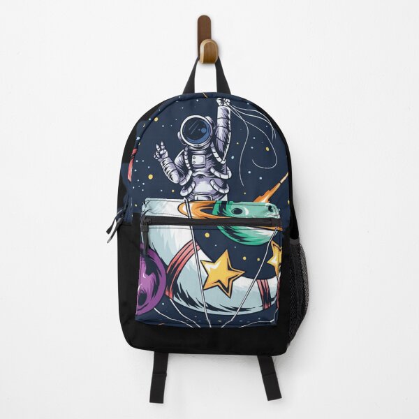 Item preview, astronaut flies in space with balloon planets and moons vector artwork designed and sold by teemix.