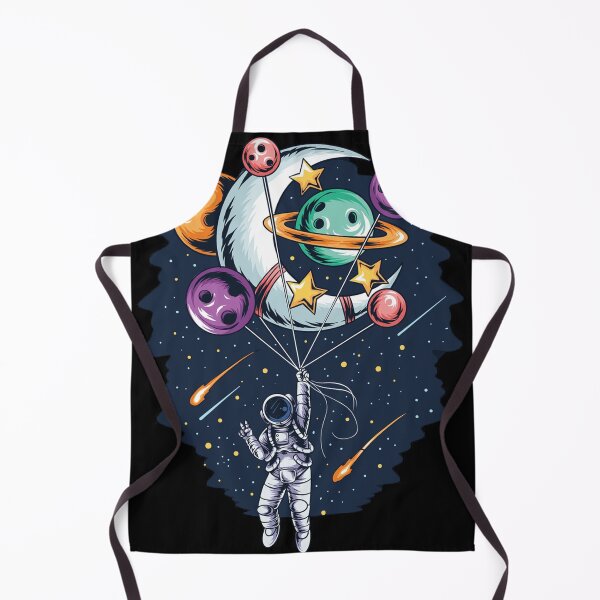 Item preview, astronaut flies in space with balloon planets and moons vector artwork designed and sold by teemix.